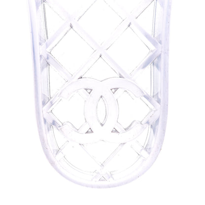 Chanel PVC Transparent CC Flat Slide Sandals 40 White 6 of 9