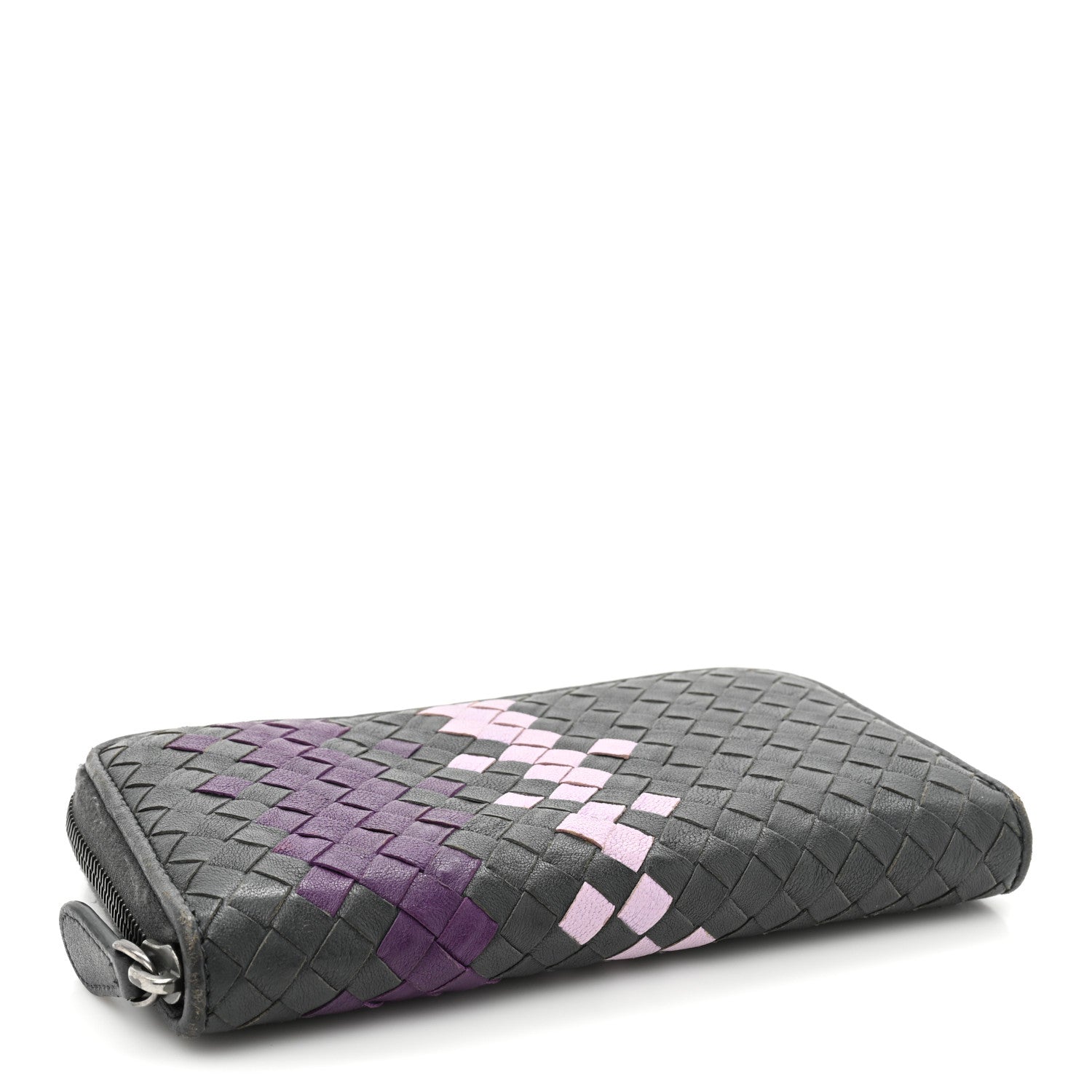 Bottega Veneta Nappa Intrecciato Zip Around Wallet Grey Multicolor 4 of 15