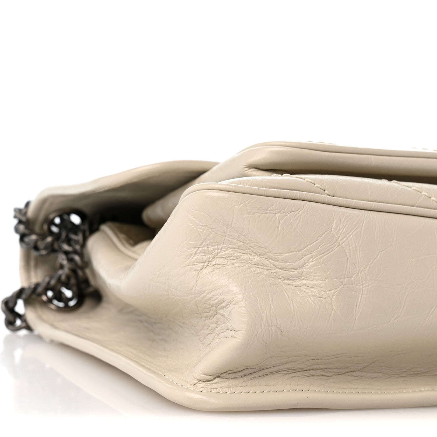 Saint Laurent Crinkled Calfskin Matelasse Monogram Medium Niki Chain Satchel Crema Soft 9 of 12
