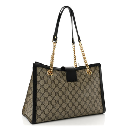 Gucci GG Supreme Monogram Medium Padlock Tote Black 3 of 12
