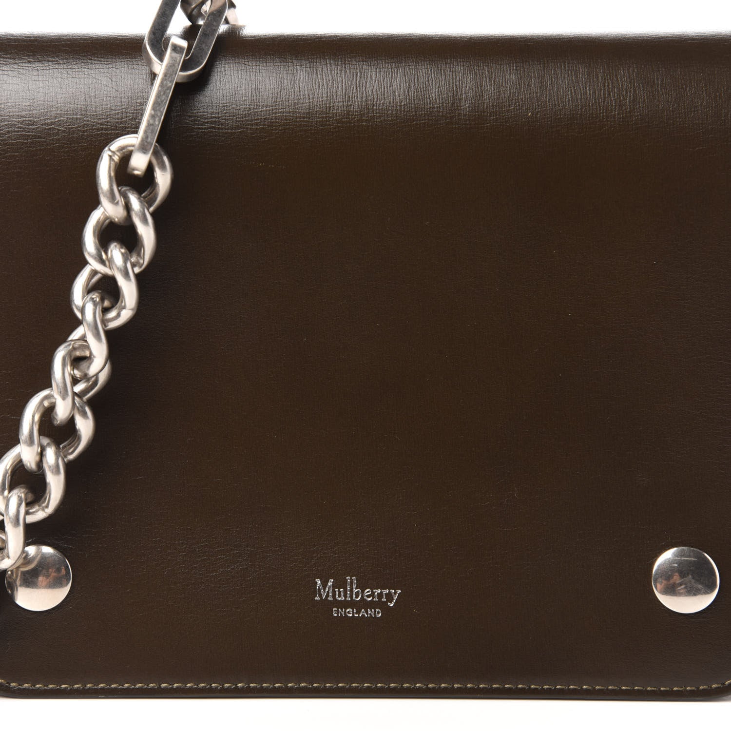 Mulberry Calfskin Crossboarded Clifton Flap Dark Brown 9 of 9