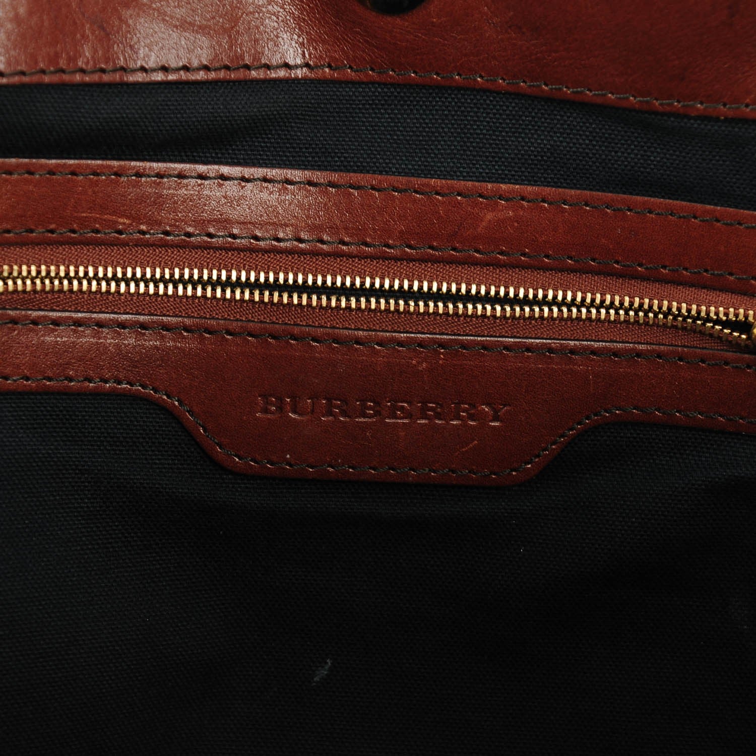 Burberry House Check Small Canterbury Tote Dark Tan 6 of 8