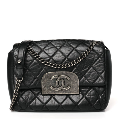 Chanel Aged Calfskin Quilted CC Square Flap Black 1 of 9