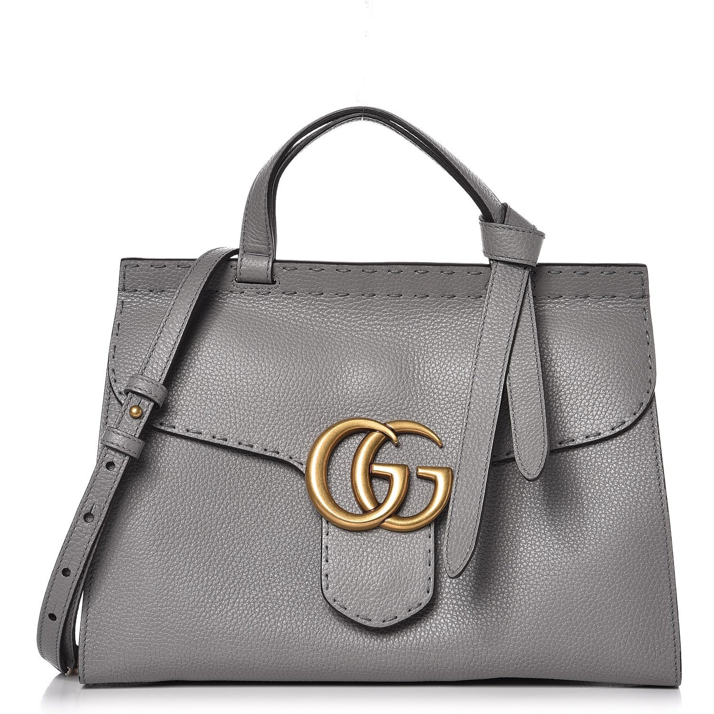 Cellarius Calfskin Small GG Marmont Top Handle Bag Deep Grey