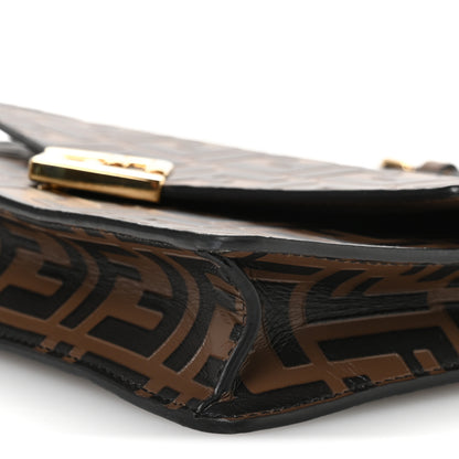 Fendi Vitello Ceylon Bi-Color FF 1974 Embossed FF Diamonds Chain Wallet Maya Black 10 of 11