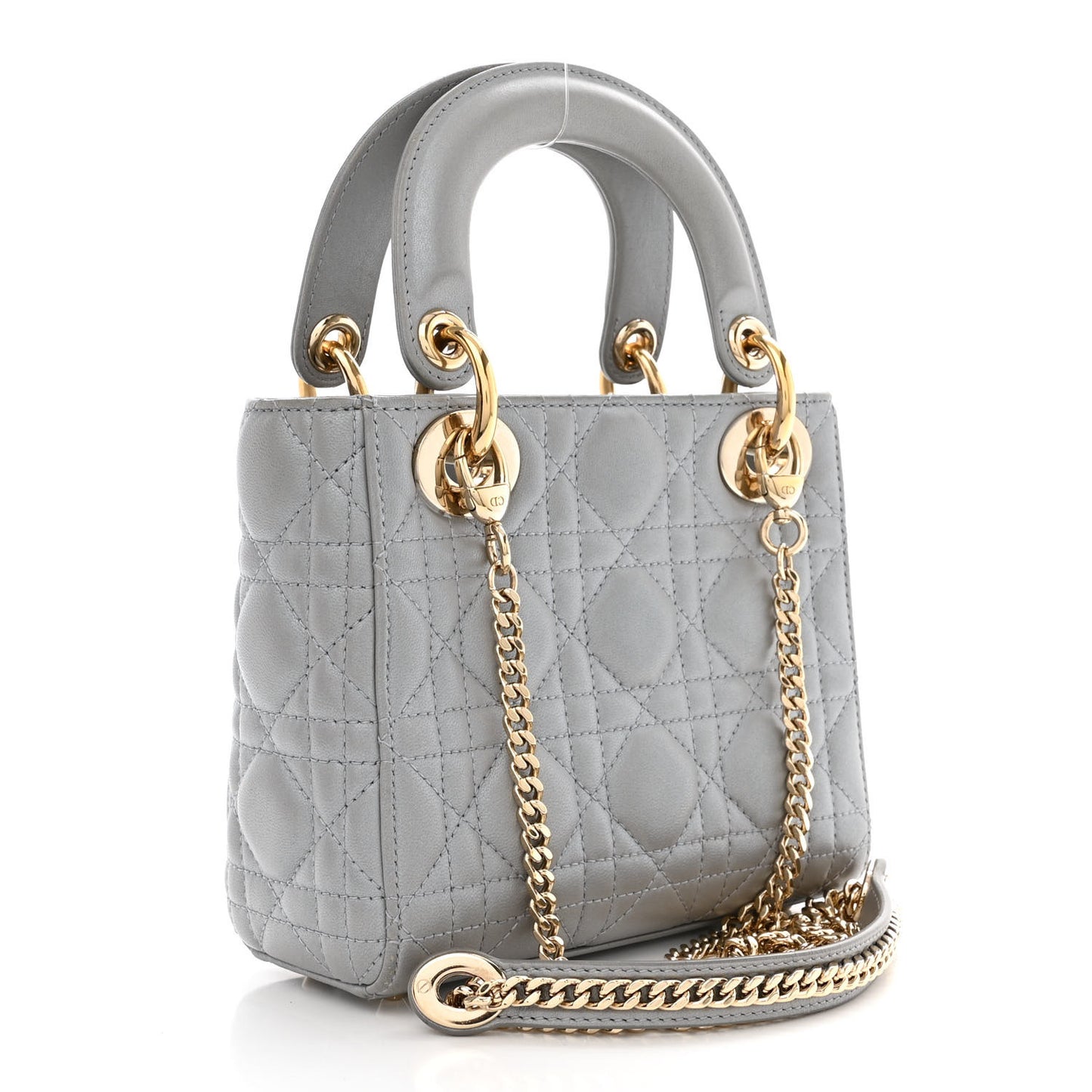 Lambskin Cannage Mini Lady Dior Grey