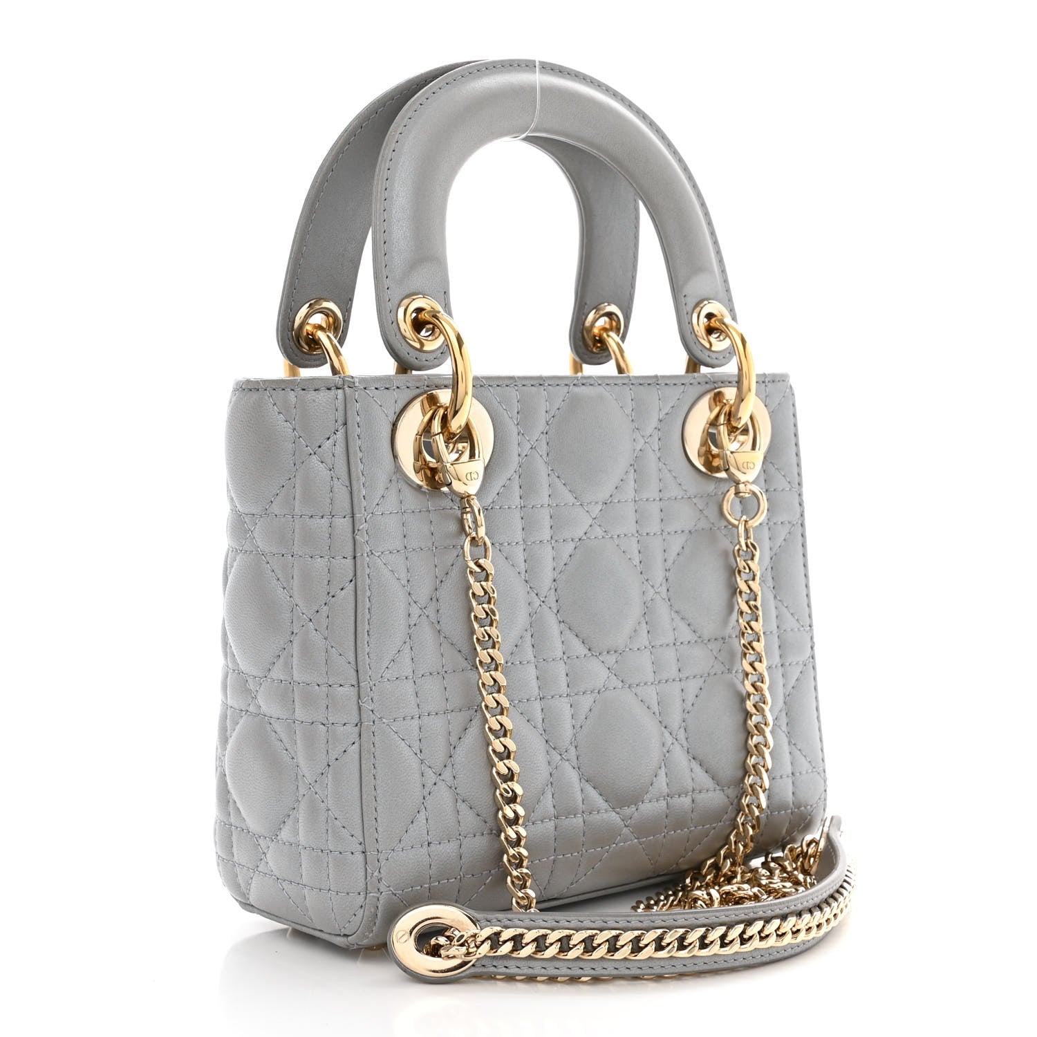 Christian Dior Lambskin Cannage Mini Lady Dior Grey 3 of 17