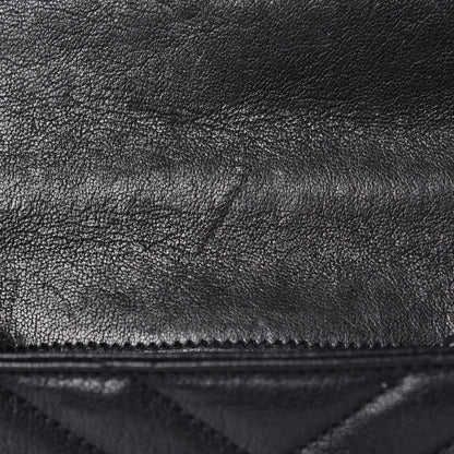 Saint Laurent Sheepskin Matelasse Chevron Monogram College Chain Wallet Black 7 of 9