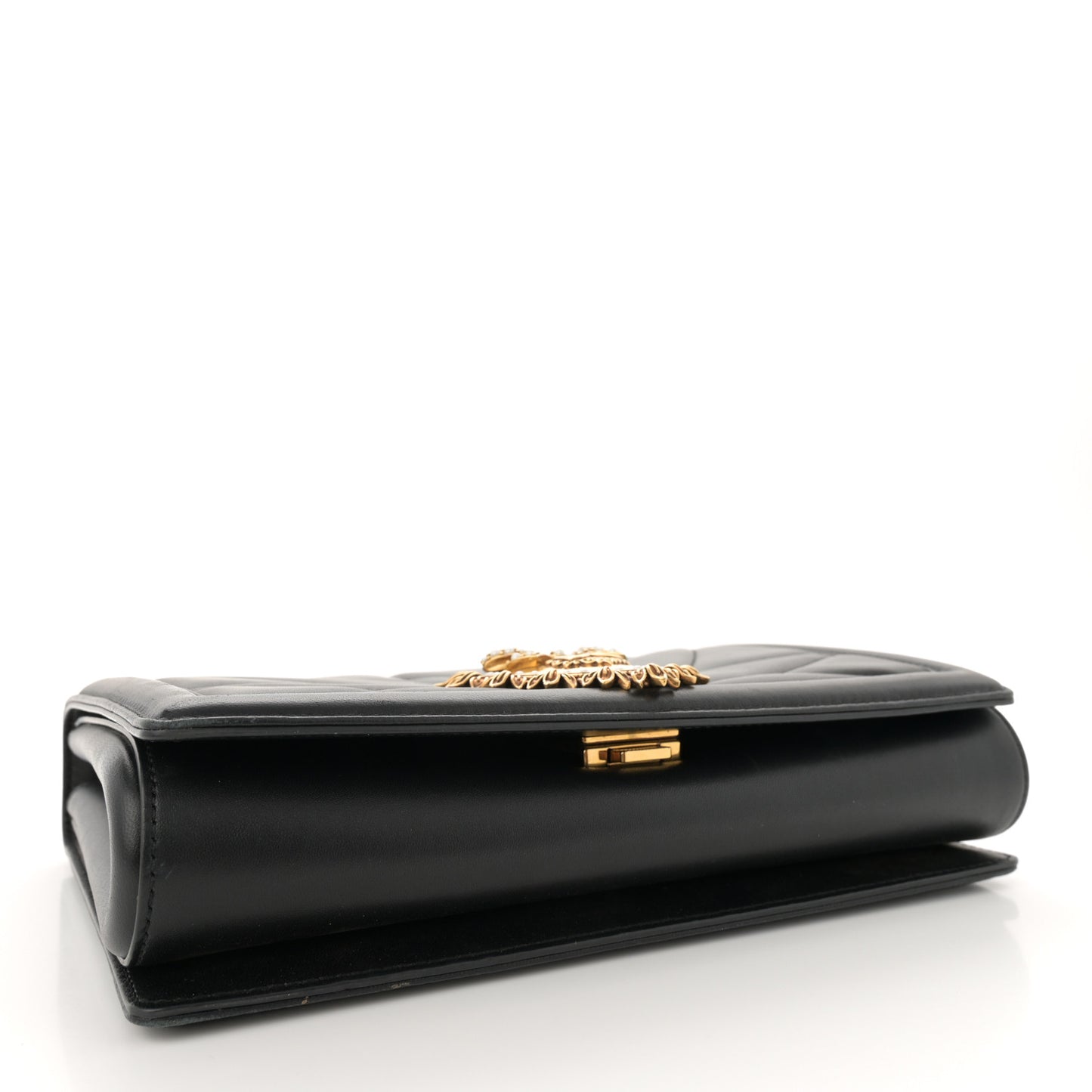 Calfskin Large Devotion Crossbody Bag Black