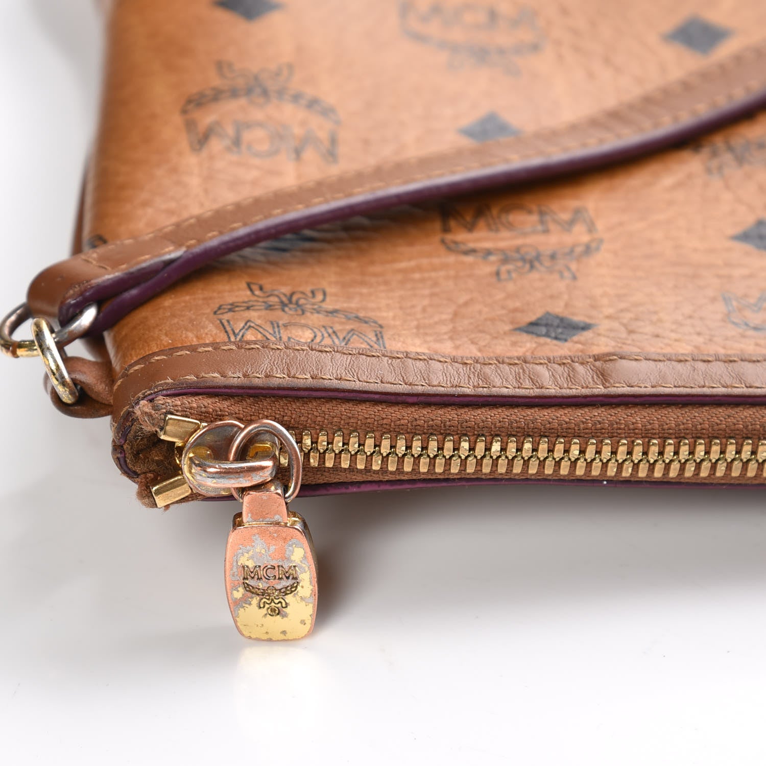 MCM Visetos Large Liz Reversible Shopper Tote Cognac 21 of 32
