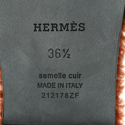 Hermes Woolskin Oran Sandals 36.5 Cognac 6 of 8