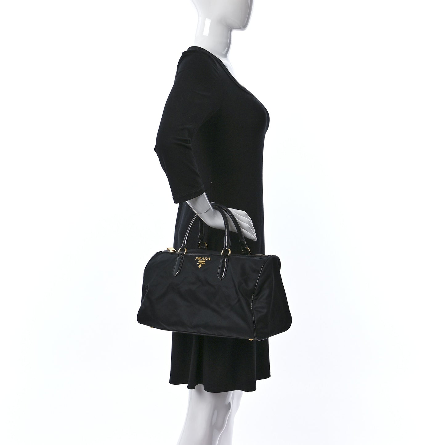 Nylon Spazzolato Boston Bag Black