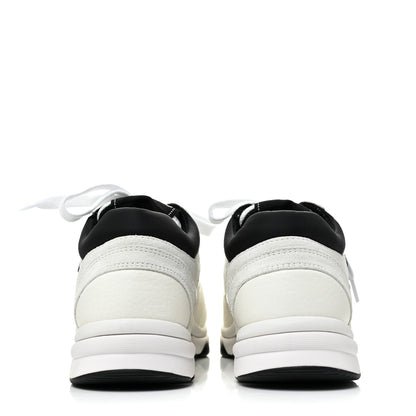 Chanel Mesh Suede Calfskin Grained Calfskin Womens CC Sneakers 35 White Black 4 of 10