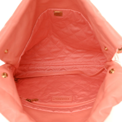 Chanel Shiny Calfskin Quilted Small Chanel 22 Coral Pink 6 of 11