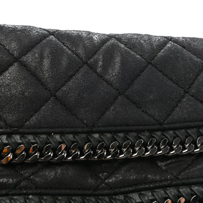 Stella McCartney Shaggy Deer Quilted Falabella Fold Over Clutch Black 8 of 8