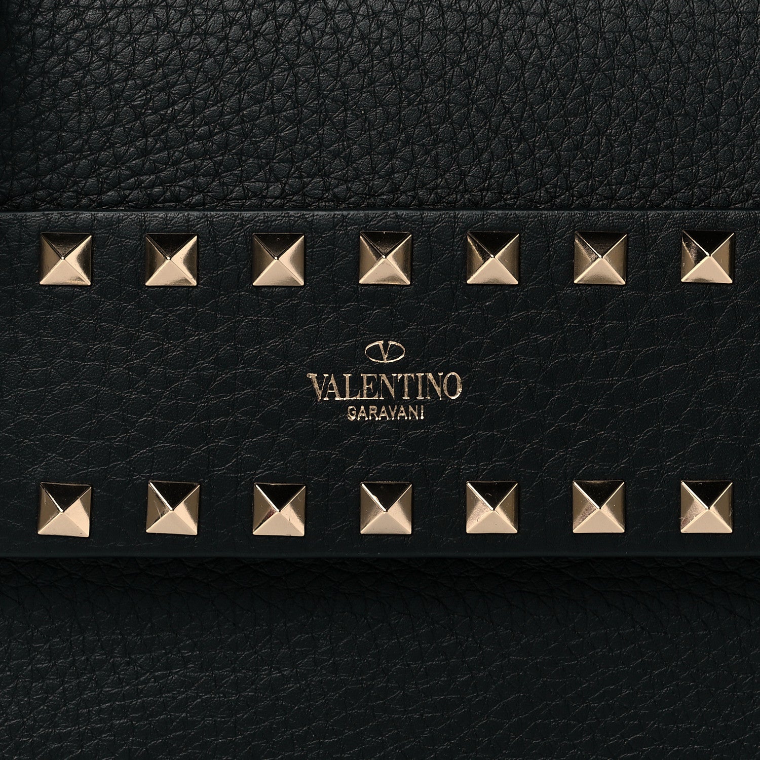 Valentino Garavani Pebbled Calfskin Rockstud Side Slip Crossbody Black 7 of 9