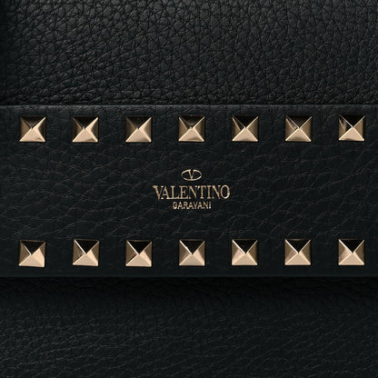 Valentino Garavani Pebbled Calfskin Rockstud Side Slip Crossbody Black 7 of 9