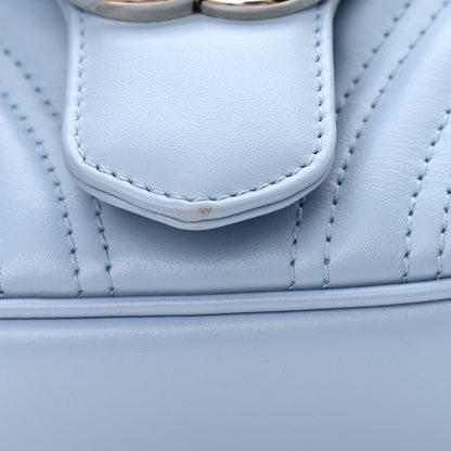 Gucci Calfskin Matelasse Mini GG Marmont Shoulder Bag Porcelain Light Blue 11 of 13