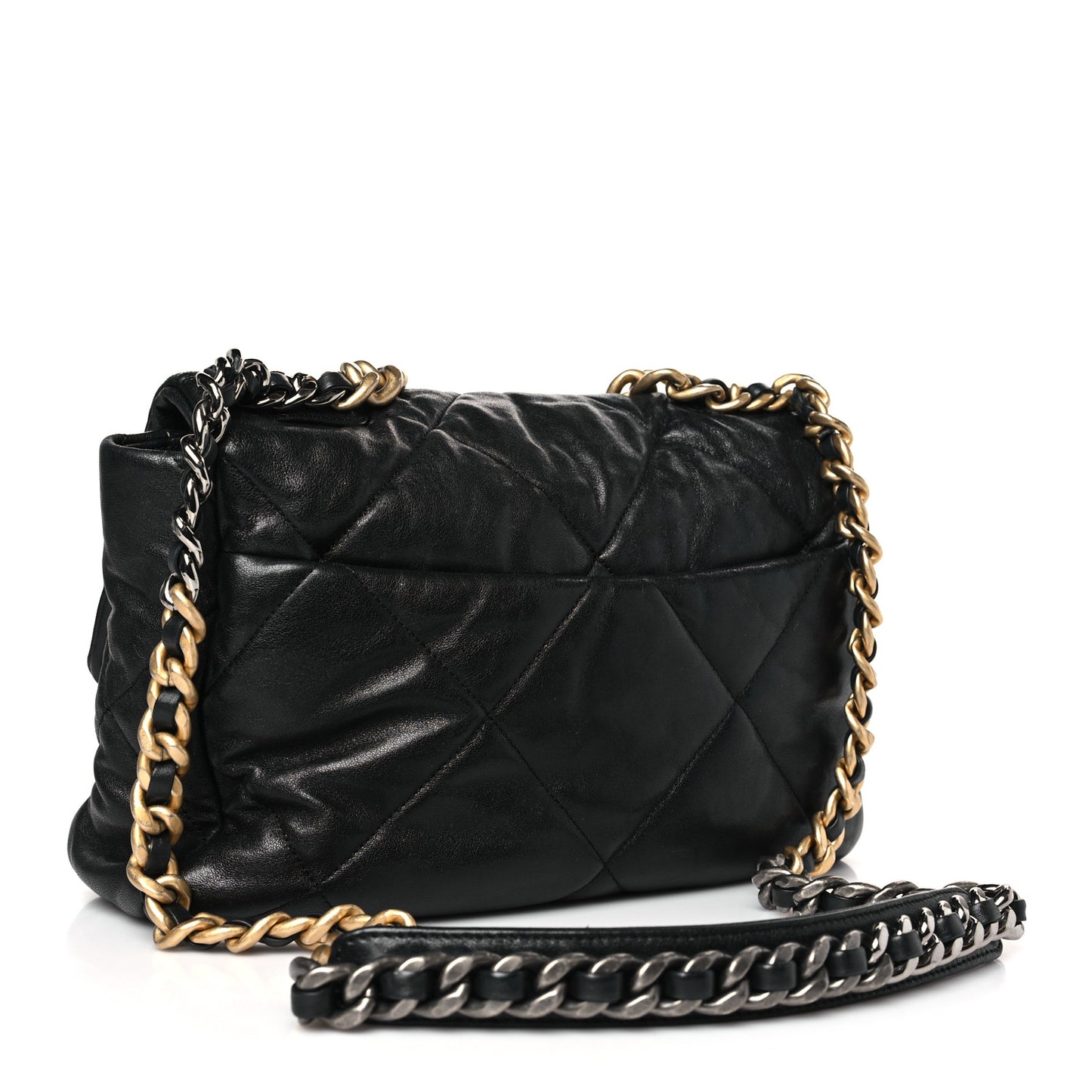 Goatskin Quilted Large Chanel 19 Flap Black
