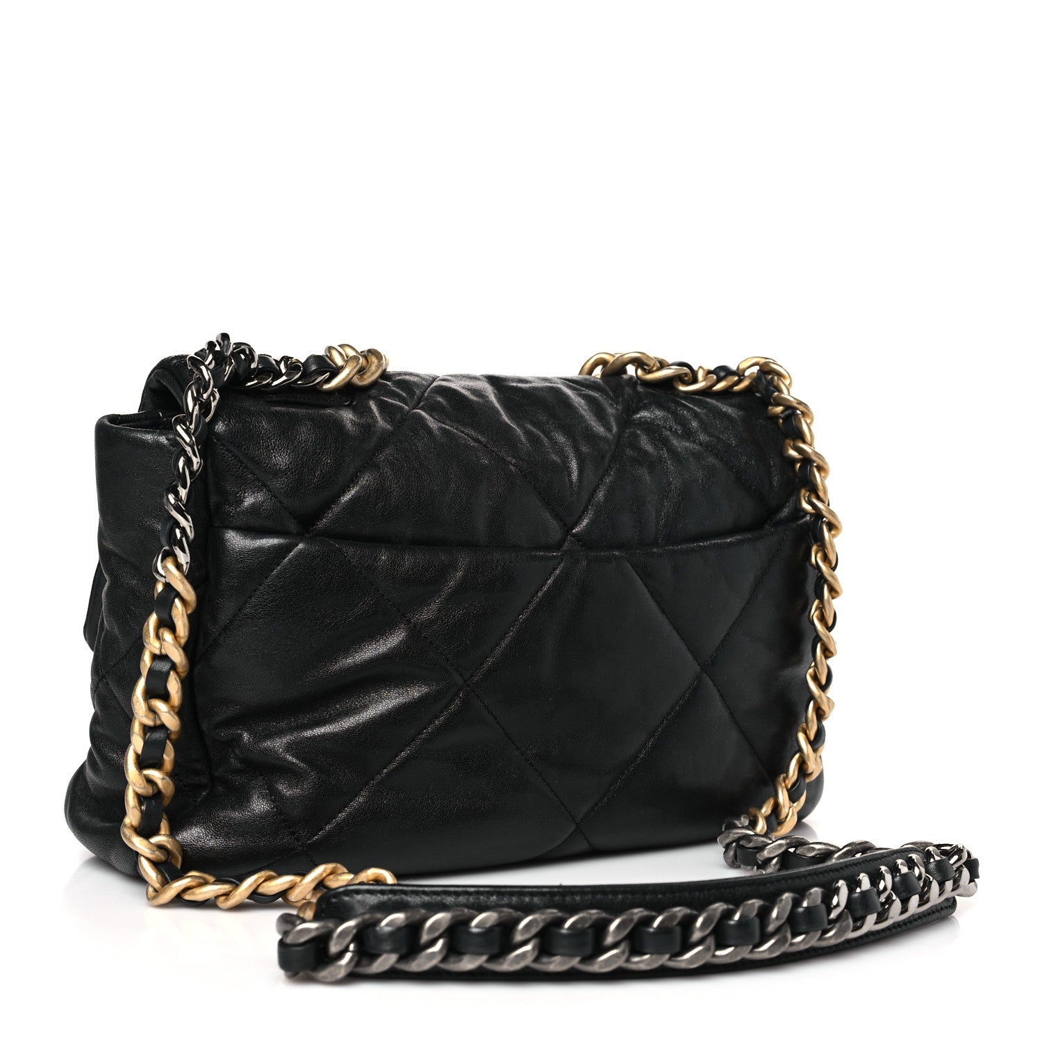 Chanel Goatskin Quilted Large Chanel 19 Flap Black 3 of 11