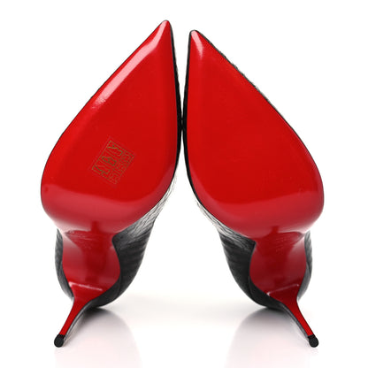 Christian Louboutin Calfskin Crocodile Embossed Kate 100 Pumps 38 Expresso 6 of 8