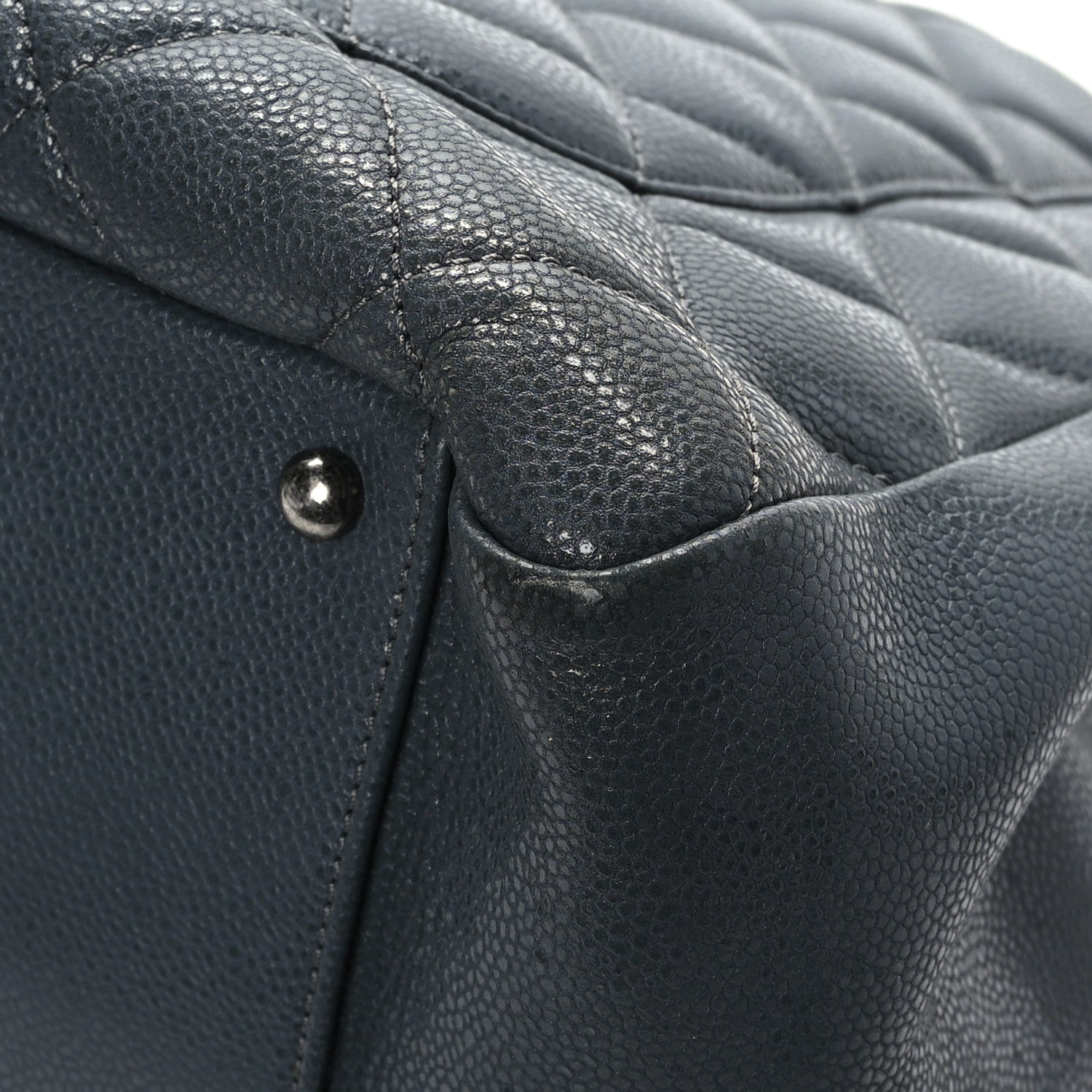 Chanel Caviar Quilted XL Grand Shopping Tote GST Blue 11 of 12