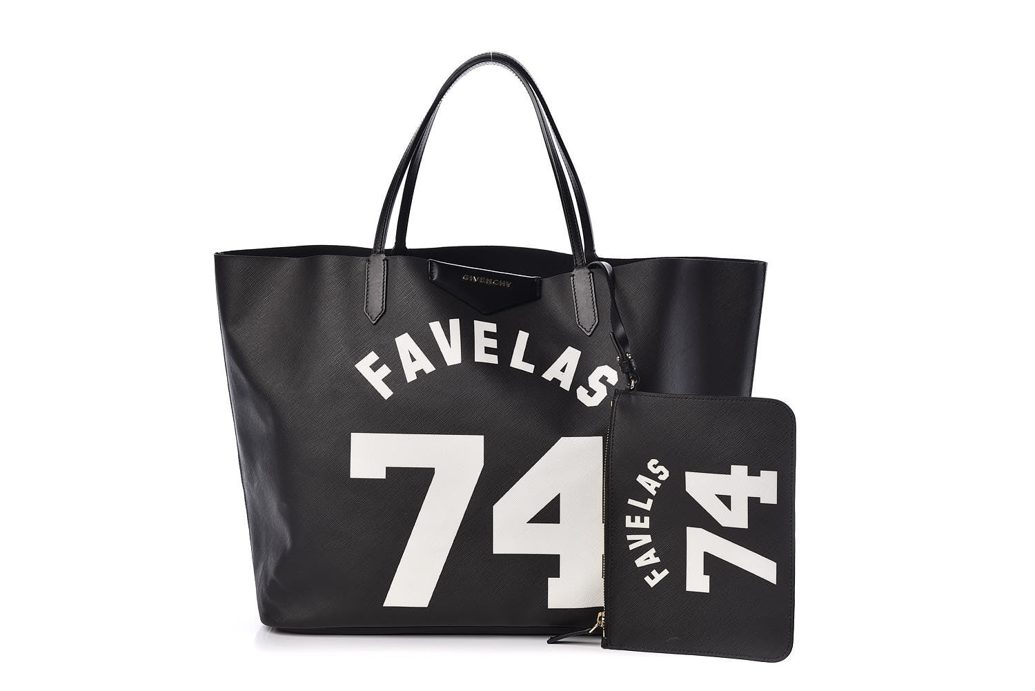 Givenchy Textured Coated Canvas Favelas Large Antigona Tote Black 3 of 10