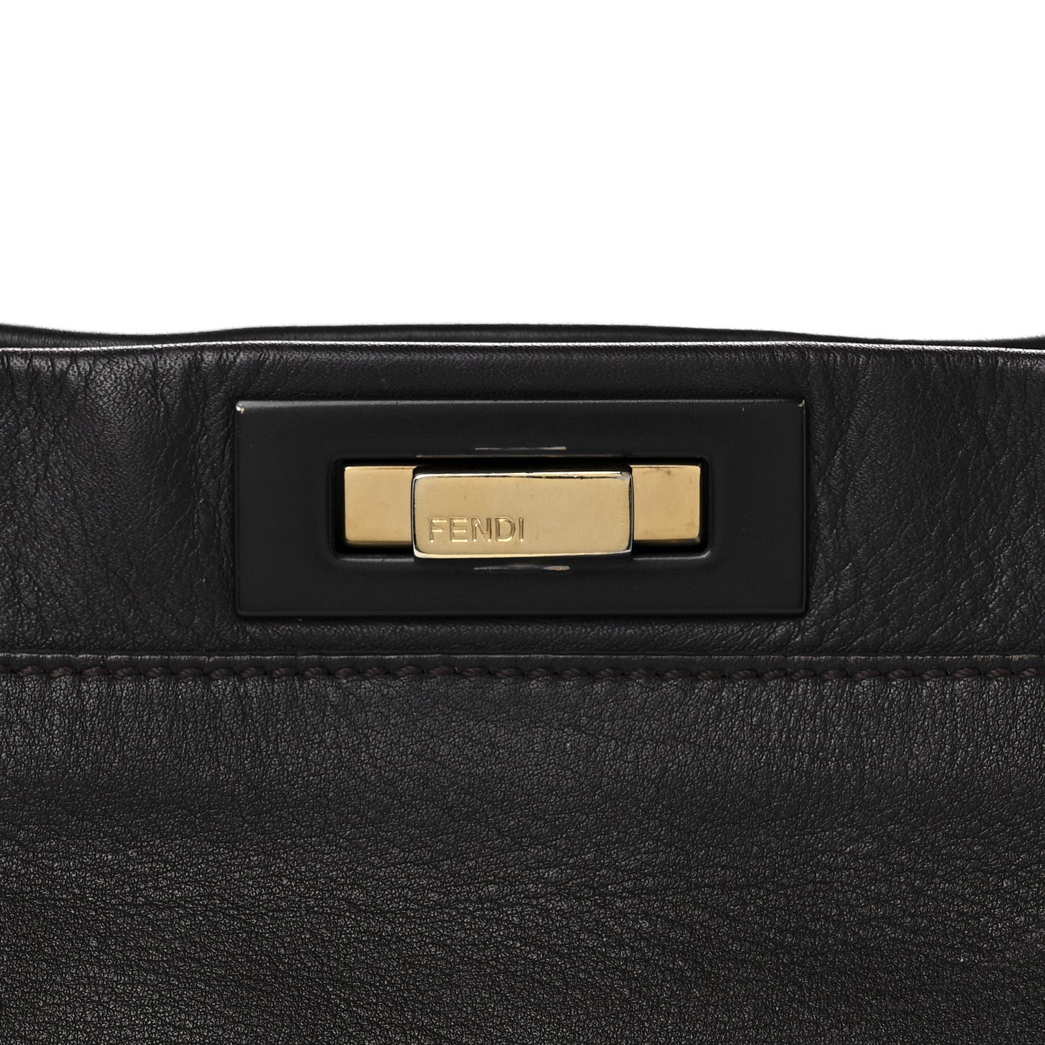 Fendi Vitello Dolce Marmol Large Peekaboo Iconic Satchel Ebano Blu Scuro 10 of 15