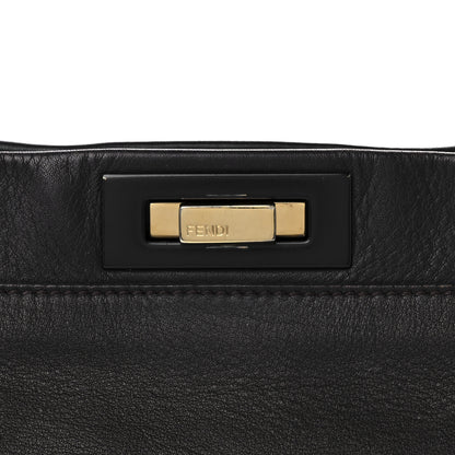 Fendi Vitello Dolce Marmol Large Peekaboo Iconic Satchel Ebano Blu Scuro 10 of 15