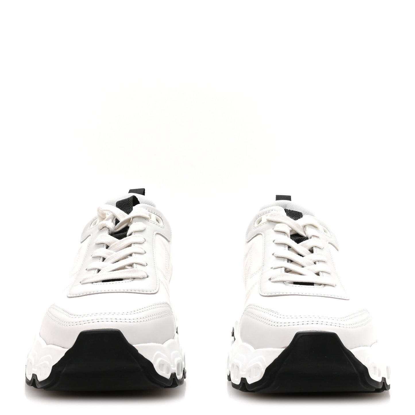 Parachute Fabric Calfskin Impulse Sneakers 38.5 White