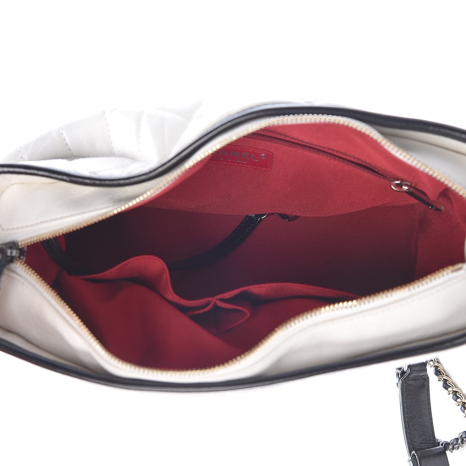 Chanel Aged Calfskin Quilted Medium Gabrielle Hobo Black White 5 of 13