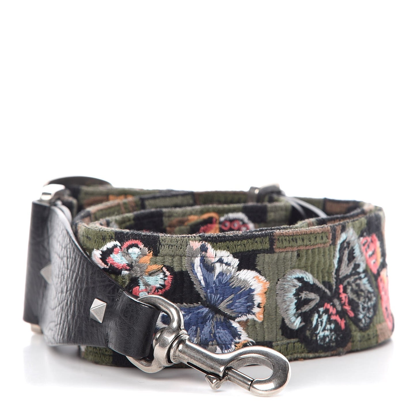 Canvas Camubutterfly Rockstud Guitar Strap Multicolor