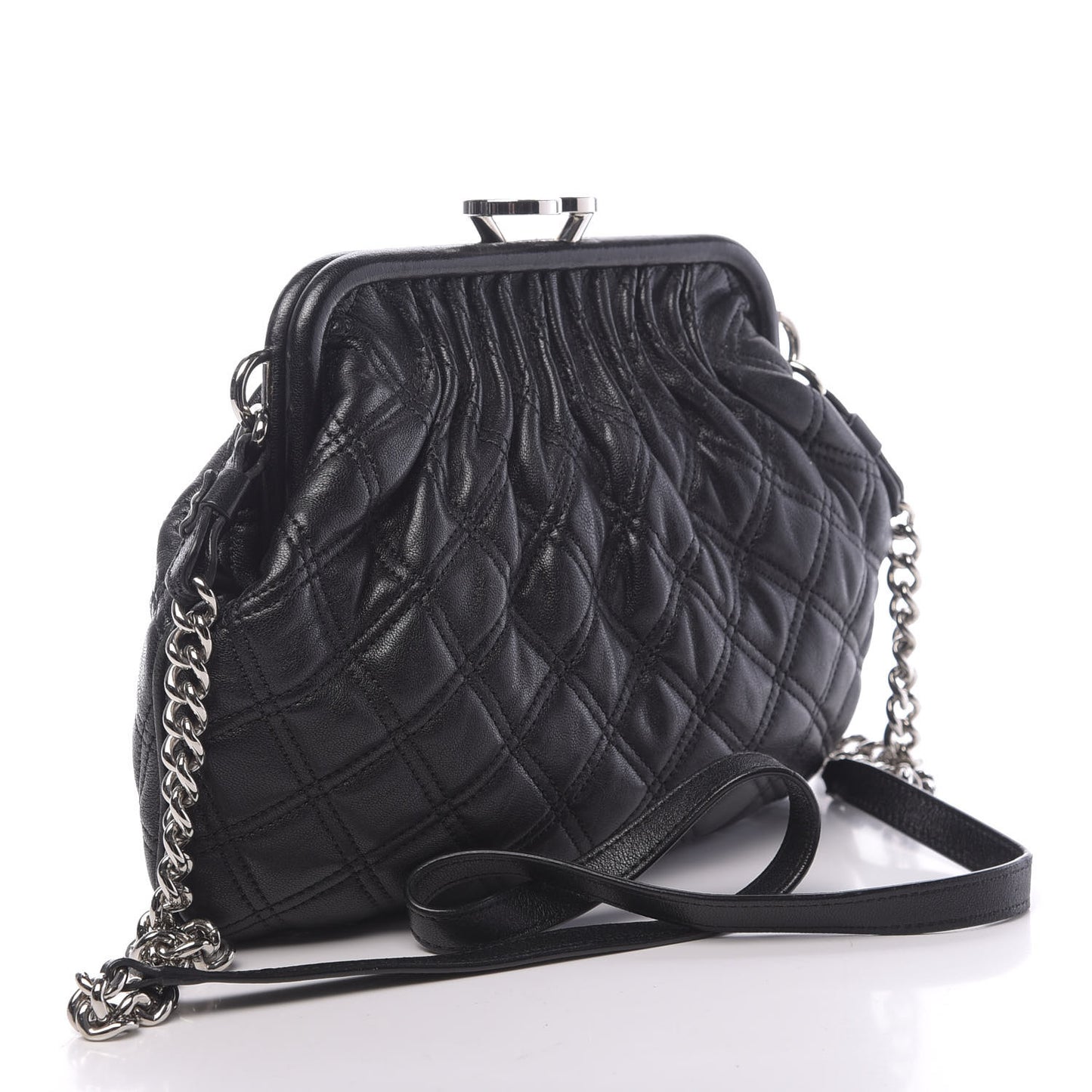 Calfskin Quilted Little Stam Black