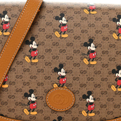 Gucci X DISNEY Mini Vintage GG Supreme Monogram Mickey Mouse Small Flap Messenger Bag Beige Vintage Sun Oil 8 of 11