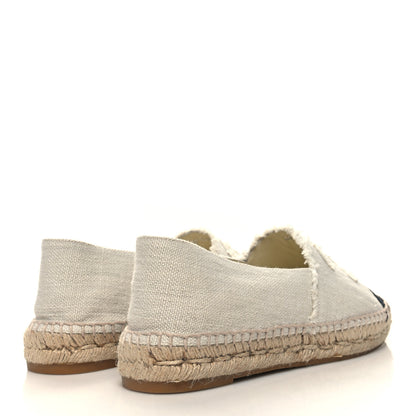 Chanel Linen CC Espadrilles 41 White Black 4 of 9