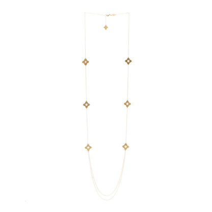 Roberto Coin 18K Yellow Gold Diamond Petite Venetian Princess Flower Long Station Necklace 3 of 4