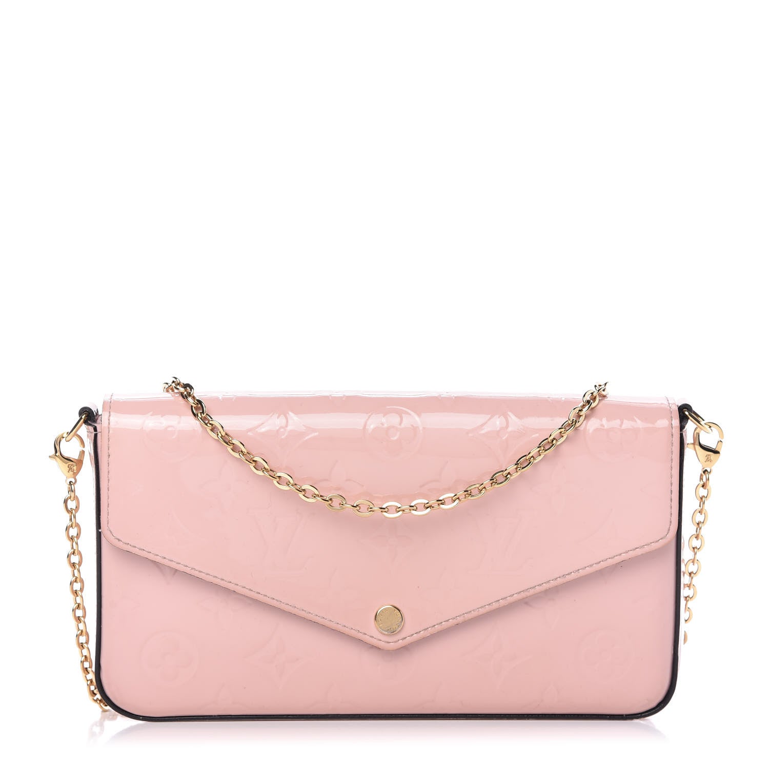 Louis Vuitton Vernis Felicie Chain Wallet Rose Ballerine 1 of 9