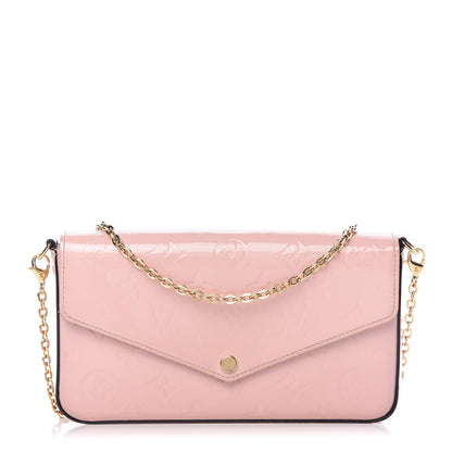 Louis Vuitton Vernis Felicie Chain Wallet Rose Ballerine 1 of 9