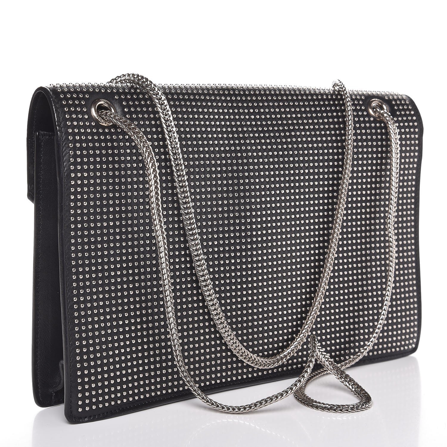 Saint Laurent Calfskin Studded Medium Betty Black 4 of 15