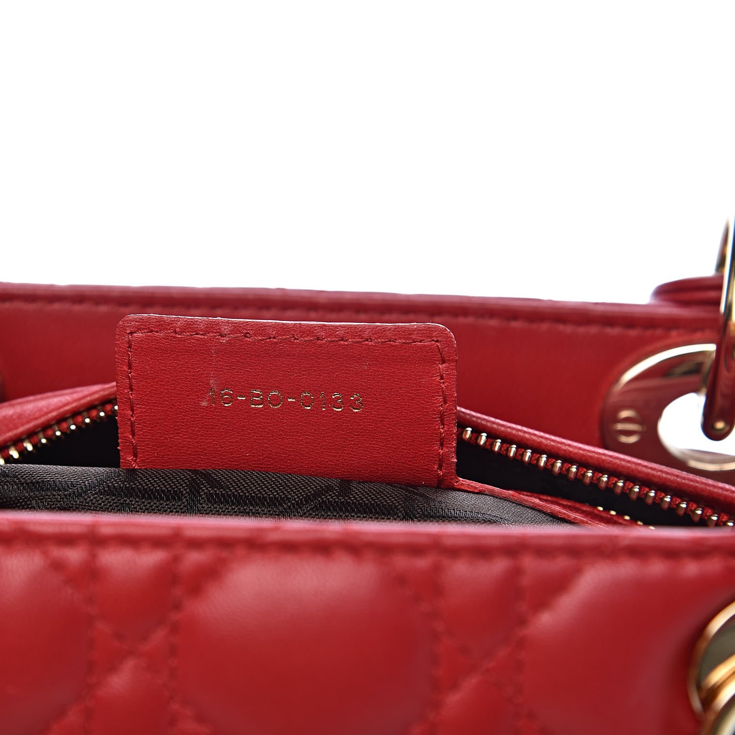Christian Dior Lambskin Cannage Medium Lady Dior Red 7 of 10