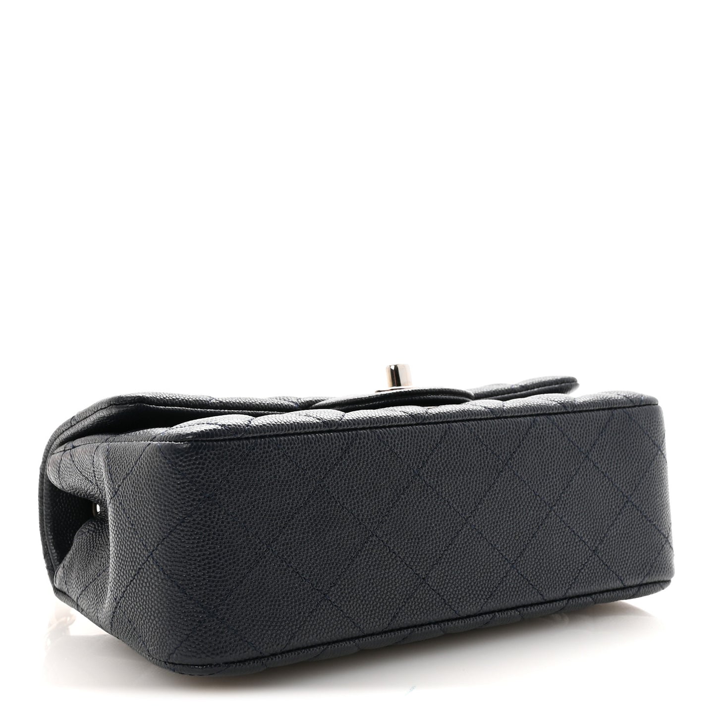 Caviar Quilted Mini Rectangular Flap Navy