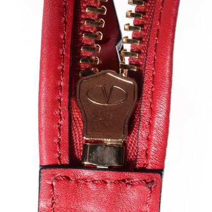 Valentino Garavani Vitello Rockstud Double Handle Tote Red 8 of 9