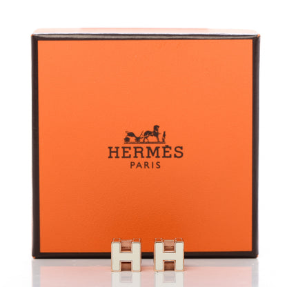 Hermes Rose Gold Plated Cage d'H Earrings White 5 of 5