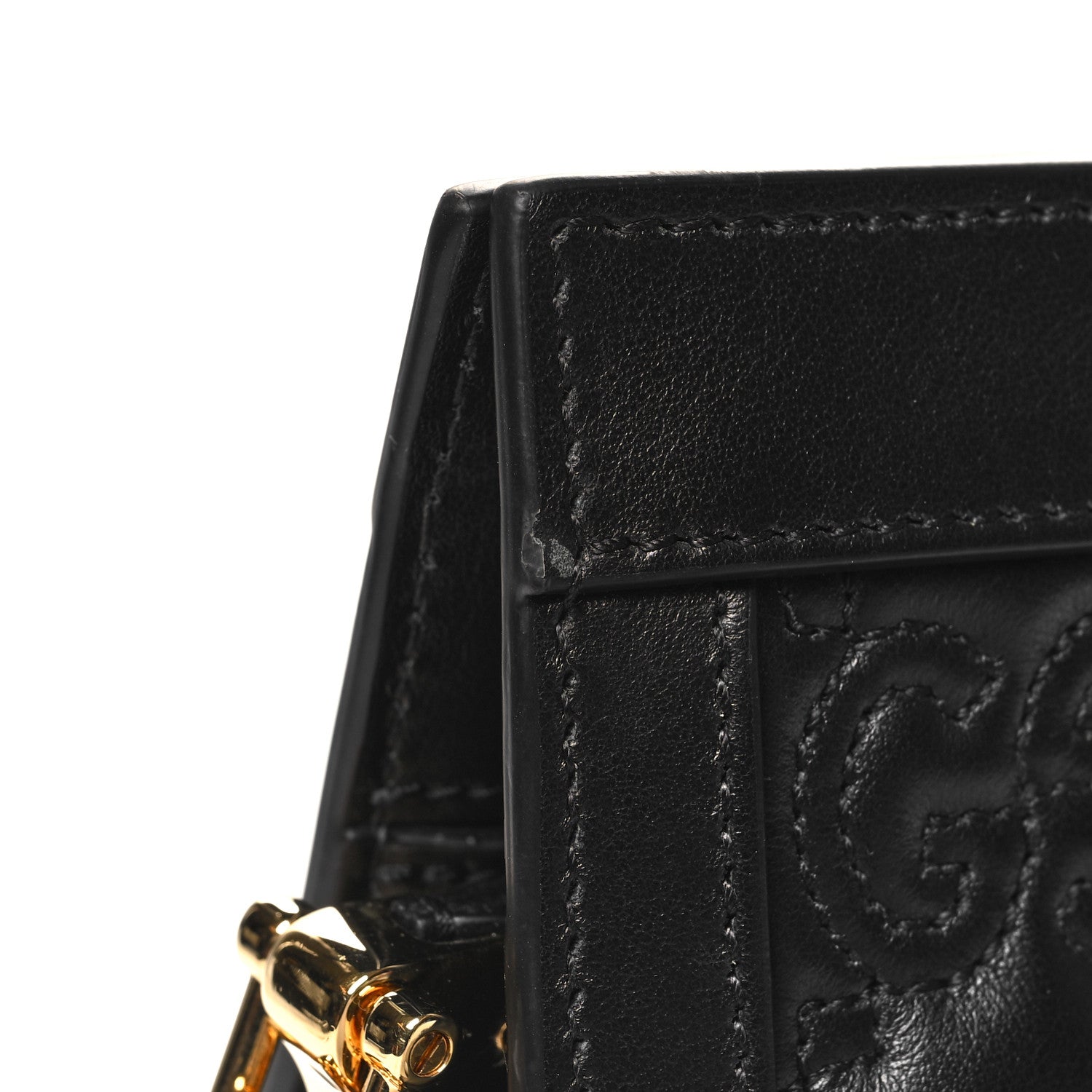 Gucci Calfskin GG Matelasse Large Slim Chain Shoulder Bag Black Natural 12 of 12