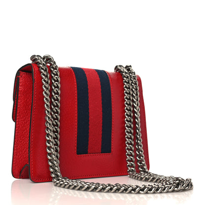Gucci Textured Calfskin Web Mini Dionysus Shoulder Bag Hibiscus Red 3 of 9