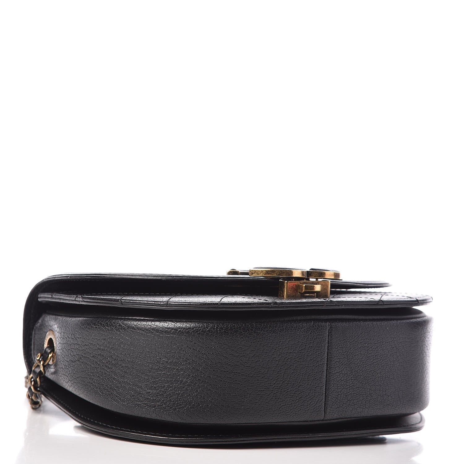 Chanel Shiny Calfskin Goatskin Quilted Small Coco Curve Messenger Flap Black 4 of 9