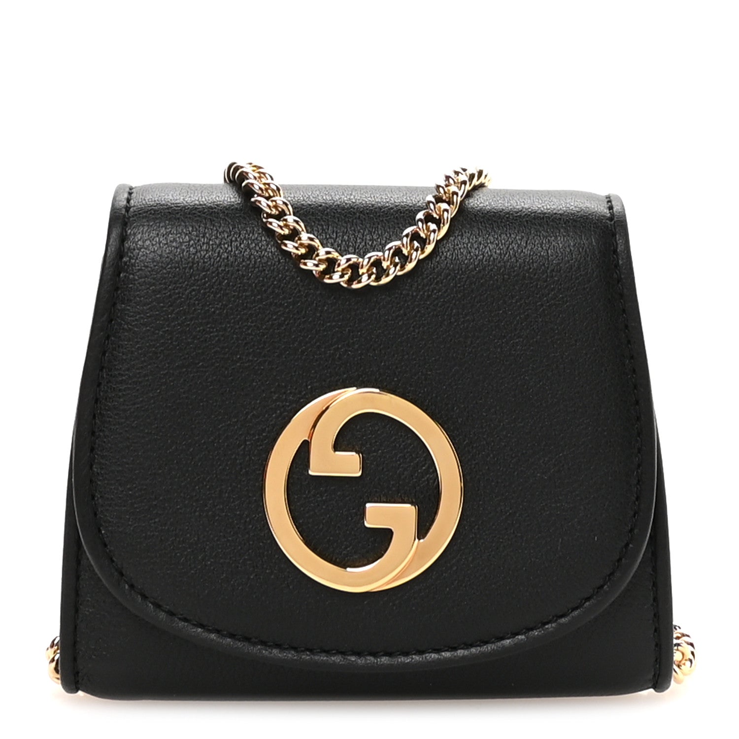 Gucci Roxy Calfskin Medium Blondie Chain Wallet Black 1 of 10