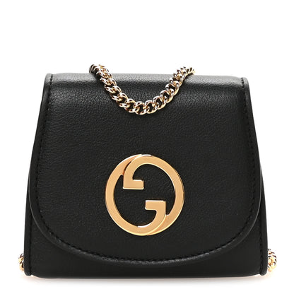 Gucci Roxy Calfskin Medium Blondie Chain Wallet Black 1 of 10