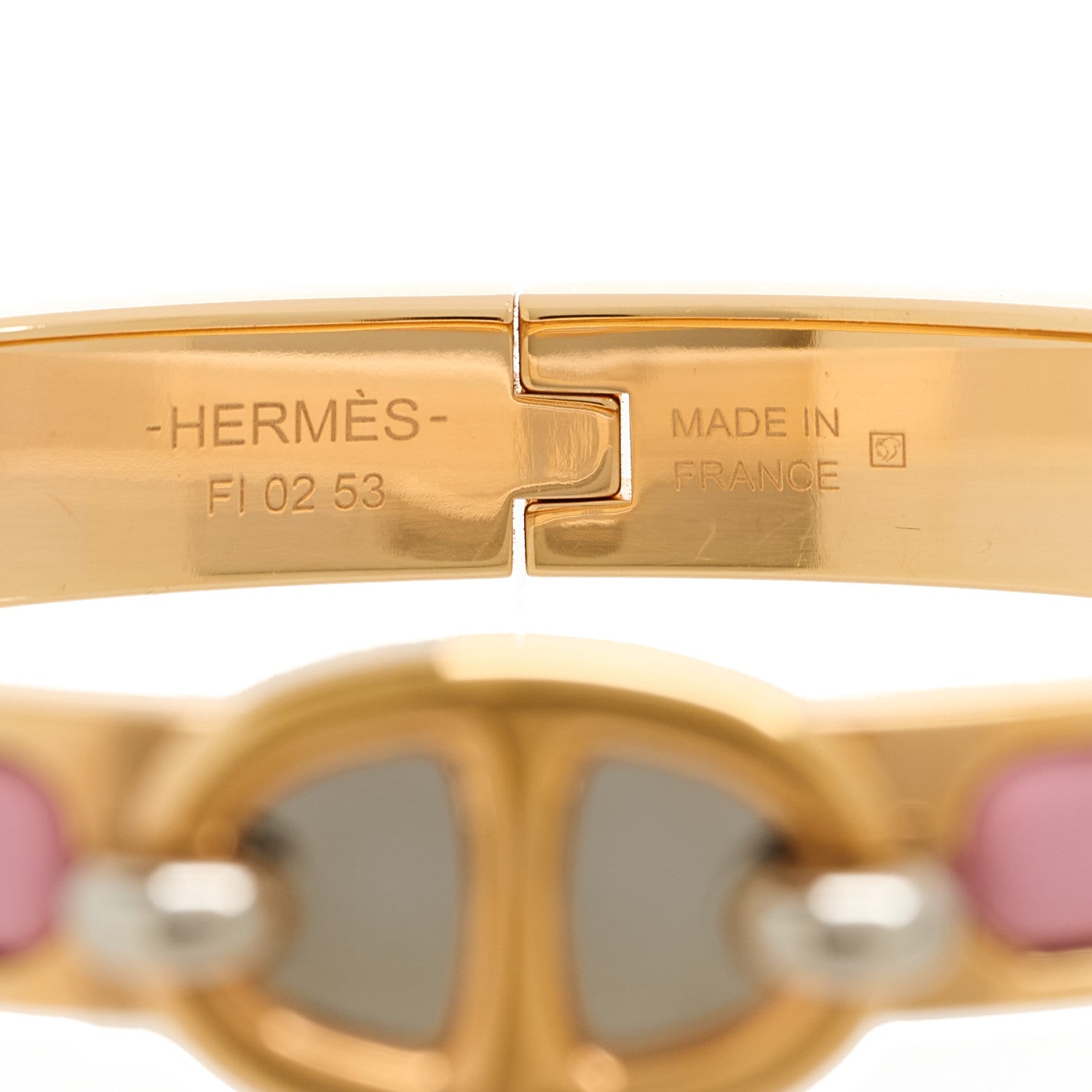 Hermes Enamel Mini Clic Chaine d'Ancre Bracelet PM Rose Candeur 4 of 5