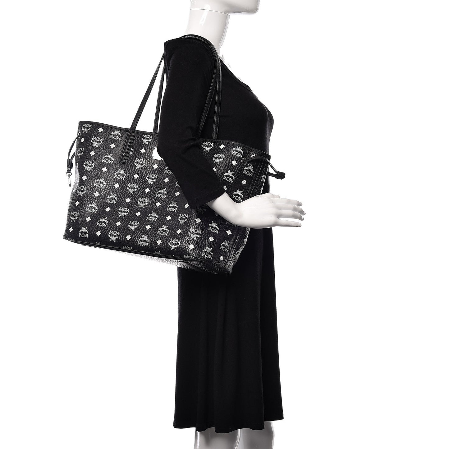 Visetos Medium Reversible Shopper Tote Black
